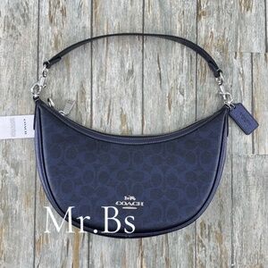 Coach Aria Shoulder Bag in Blue Metallic Purse